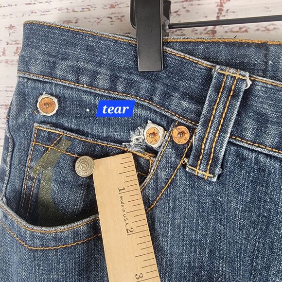 True Religion Jeans Mens Size 39 x 34 Straight Leg Blue Denim M242301H4 - Picture 8 of 16